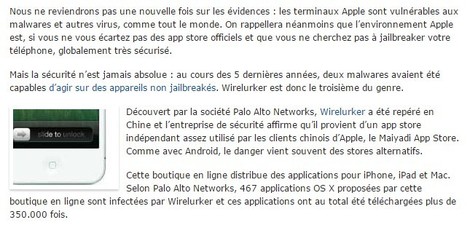 Wirelurker, un malware chinois s’attaque aux iPhone, iPad et Mac | Cyber Security | Apple, Mac, MacOS, iOS4, iPad, iPhone and (in)security... | Scoop.it