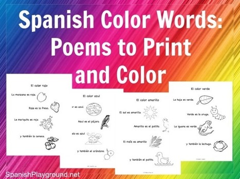Spanish Color Words: Rhymes to Print and Color - Spanish Playground | Learn Spanish | Scoop.it