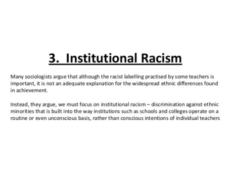 What is institutional racism essay