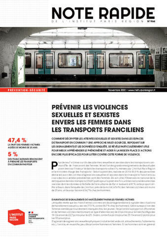 Pr&eacute;venir les violences sexuelles et sexistes envers les femmes dans les transports franciliens - Institut Paris R&eacute;gion | Espaces publics | Scoop.it