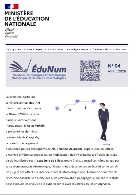 Cahier &Eacute;duNum SNT-NSI n&deg; 4 - avril 2026 | Veille &Eacute;ducative - L'actualit&eacute; de l'&eacute;ducation en continu | Scoop.it