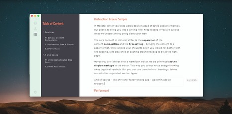 MonsterWriter - Distraction Free Writing for Scientific Papers and Sophisticated Content | Moodle and Web 2.0 | Scoop.it