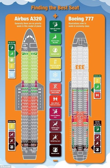 Infographic reveals the best and worst plane seats - Daily Mail | Customer service in tourism | Scoop.it