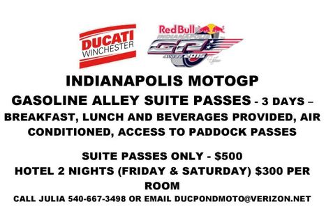 Ducati Winchester IndyGP Suite Package | Desmopro News | Scoop.it