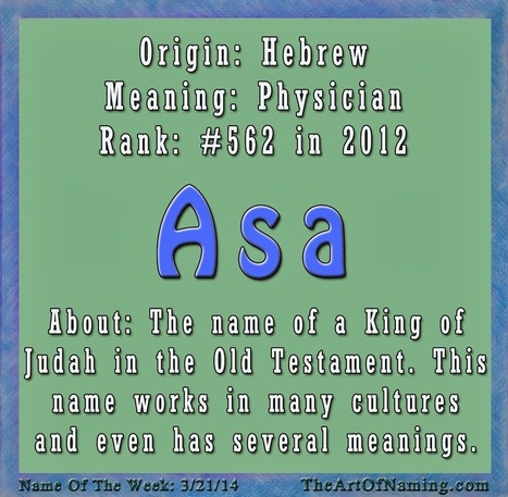 The Art of Naming: Asa | Name News | Scoop.it