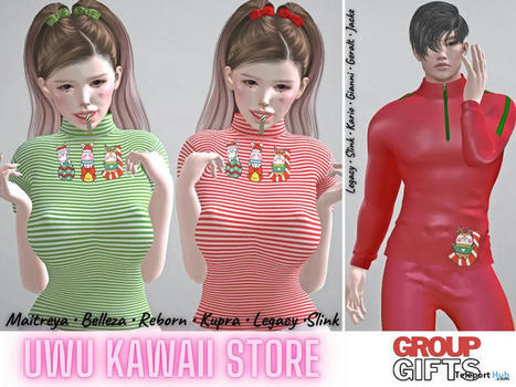 Christmas Top & Sport Outfit December 2022 Group Gift by UwU Kawaii Store | Teleport Hub - Second Life Freebies | Second Life Freebies | Scoop.it