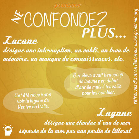 Lacune ou lagune : ne les confondez pas ! | FLE CÔTÉ COURS | Scoop.it