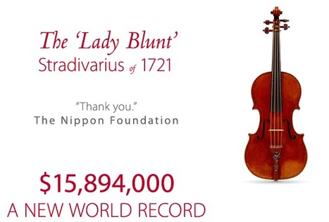 The ‘Lady Blunt’ 1721 Stradivarius Violin Sets World Record Price at Tarisio Auction | Violins | Scoop.it