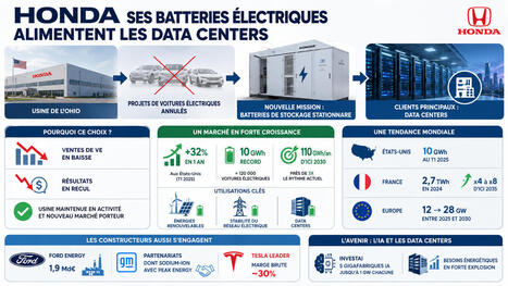 Honda : Ses batteries de voitures &eacute;lectriques vont maintenant alimenter les data centers&nbsp; | Infrastructures num&eacute;riques avanc&eacute;es | Scoop.it