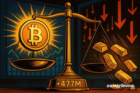Les ETF Bitcoin enregistrent 477 millions d’entrées alors que l’or plonge | La revue de presse CDT | Scoop.it