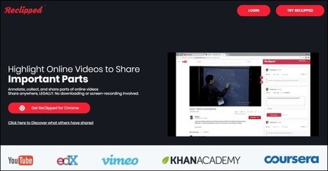 ReClipped. Annotez et conservez des extraits de vid&eacute;os du Web &ndash; Les Outils Tice | UseNum - Education | Scoop.it