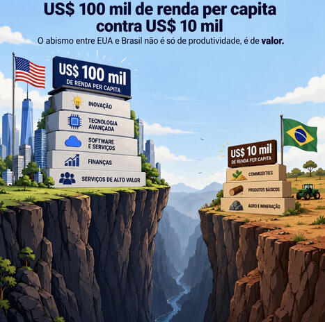 US$ 100 mil de renda per capita contra US$ 10 mil: o abismo entre EUA e Brasil n&atilde;o &eacute; s&oacute; de produtividade, &eacute; de valor | Inova&ccedil;&atilde;o Educacional | Scoop.it