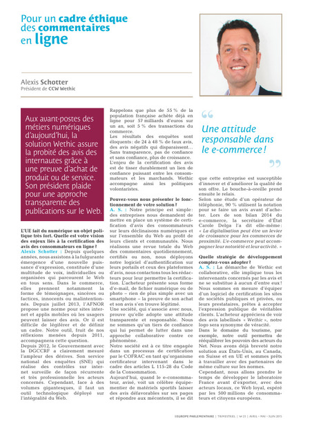 Interview Europe Parlementaire_Mr Alexis Schotter | Building a world of trust for e-commerce | Scoop.it