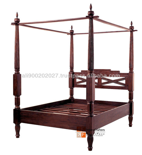 Teak Antique Beds 4 Four Post Bedroom Set B