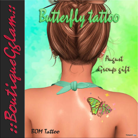 Butterfly BOM Tattoo August 2021 Group Gift by BoutiqueGglam | Teleport Hub - Second Life Freebies | Second Life Freebies | Scoop.it