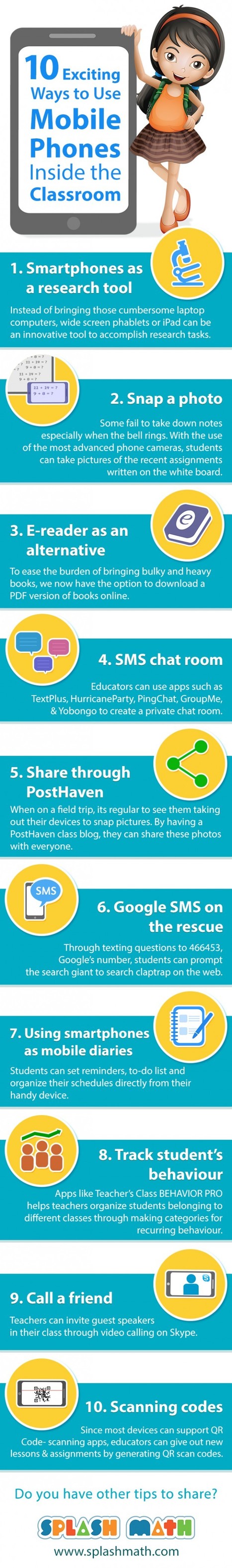 10 Exciting Ways to Use Mobile Phones In the Classroom Infographic | Didactics and Technology in Education | Scoop.it