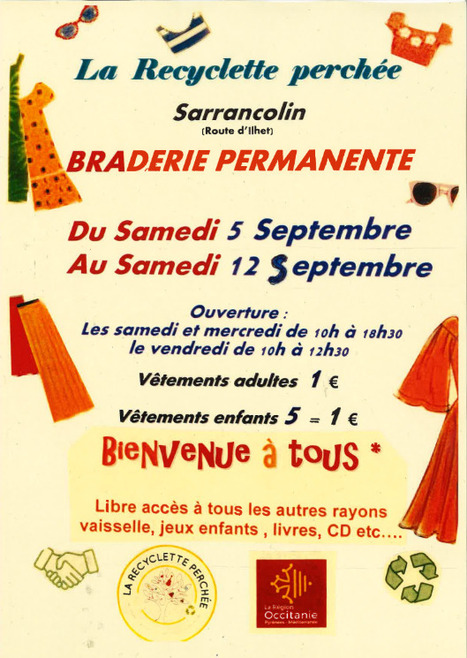 Braderie permanente de la Recyclette perch&eacute;e du 5 au 12 septembre aux horaires d'ouverture | Vall&eacute;es d'Aure & Louron - Pyr&eacute;n&eacute;es | Scoop.it