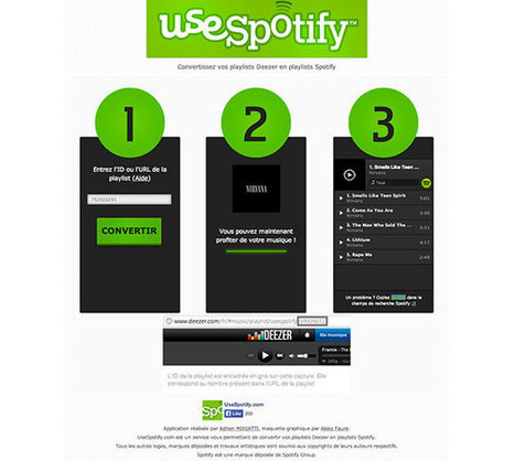 Convertir ses playlists Deezer en playlists Spotify avec UseSpotify | Time to Learn | Scoop.it