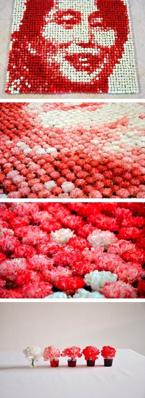 Hong Yi: 2000 dyed carnations | Art Installations, Sculpture, Contemporary Art | Scoop.it