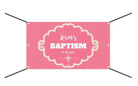 Personalised Baptism backdrop banner &ndash; Custom Name, Date & Cross Design for Baby Christening Party Decoration! | Creative Signage & Innovative Printing Trends | Scoop.it