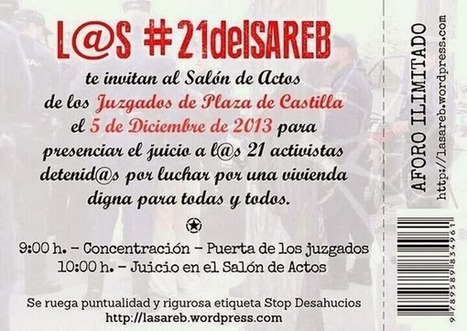 #21vsSareb JUICIO contra 21 activictas por luchar por una vivienda digna para tod@s | MOVIMIENTOS SOCIALES | Scoop.it