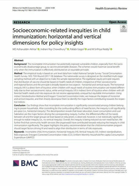 Immunization Economics on LinkedIn: 📋 A study of the socioeconomic factors associated with incomplete… | Hésitations Vaccinales: Observatoire HESIVAXs | Scoop.it