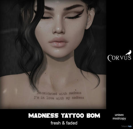 Madness Tattoo BOM January 2022 Group Gift by Corvus | Teleport Hub - Second Life Freebies | Second Life Freebies | Scoop.it