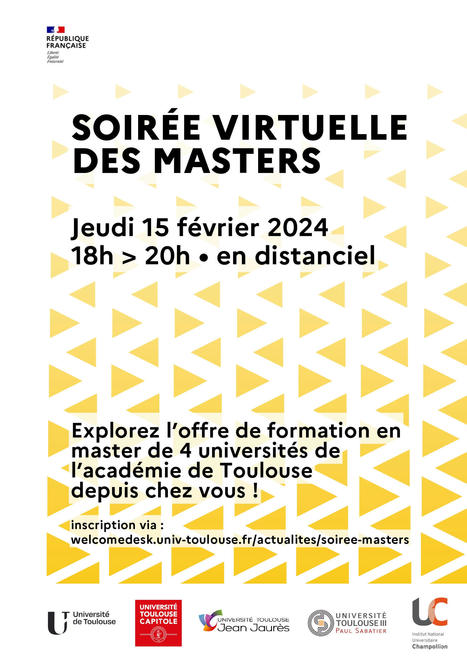 Participez à la Soirée virtuelle des masters de l'UT Capitole | Orientation : revue de presse | Scoop.it