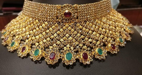 Bridal Uncut Diamond Choker with Ruby & Emerald Stones | Indian Fashion Updates | Scoop.it