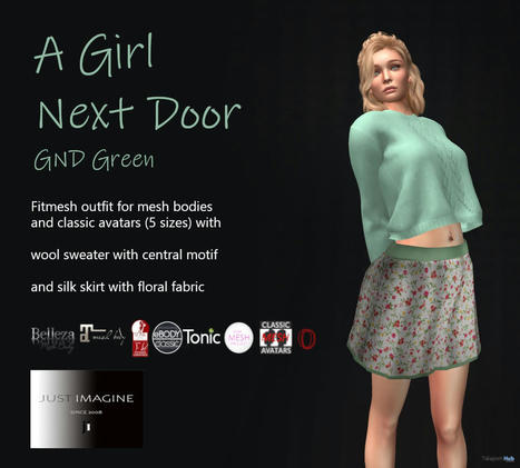 Girl Next Door Green August 2022 Group Gift by Just Imagine | Teleport Hub - Second Life Freebies | Second Life Freebies | Scoop.it
