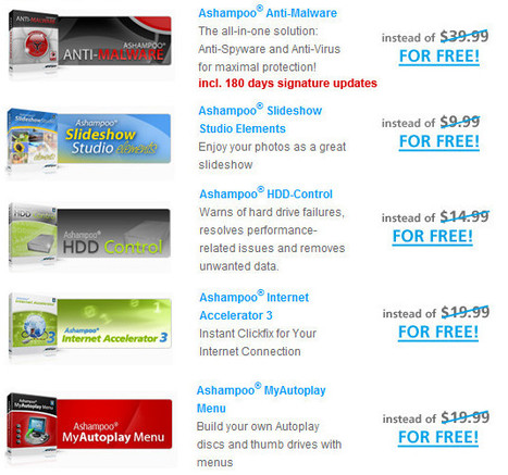 fluxmark: 5 Logiciels gratuits 2011 Valeur 104.95 $ ,Licence gratuite Ashampoo pour Windows 7 , Vista , XP | Logiciel Gratuit Licence Gratuite | Scoop.it