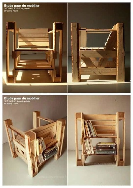Pallets &amp; Bookcases Chair | 1001 Recycling Ideas ! | Scoop.it