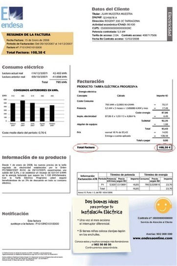 Factura de Gas Natural-Fenosa y de Endesa | tecno4 | Scoop.it