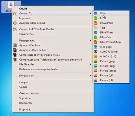 Comment convertir un fichier Pdf en plusieurs formats d'un simple clic droit (et vice versa) | François MAGNAN  Formateur Consultant | Scoop.it