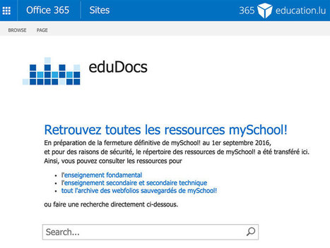 Transfert des ressources de mySchool! sur Office 365 | Luxembourg | EDUcation | 21st Century Learning and Teaching | Scoop.it