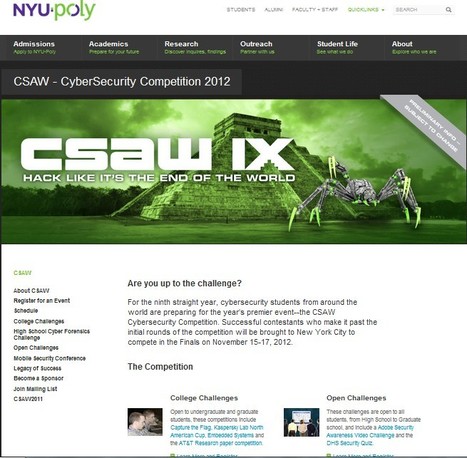 CSAW - CyberSecurity Competition 2012 | 21st Century Learning and Teaching | Scoop.it