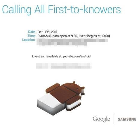 Samsung Nexus Prime/Google Android Ice Cream Sandwich unveiling confirmed for 19th | Technology and Gadgets | Scoop.it