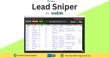 Lead Sniper is a one-stop solution for fully automated lead generating.The most robust lead creation tool is available on many different platforms, including Google,Yelp,Yellow Pages, Clutch,Trustp... | Starting a online business entrepreneurship.Build Your Business Successfully With Our Best Partners And Marketing Tools.The Easiest Way To Start A Profitable Home Business! | Scoop.it