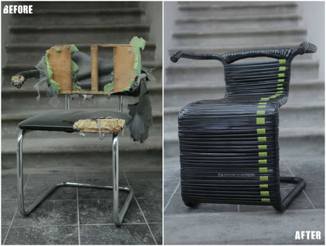 Chair made from bike inner tubes | 1001 Recycling Ideas ! | Scoop.it