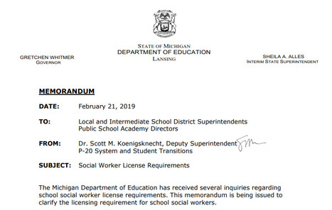 School Social Worker - Michigan Clarification | School Social Work Rules, Regulations, Models and Standards | Scoop.it