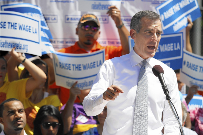 Garcetti calls for $13.25 minimum wage by 2017 - Los Angeles Times | real utopias | Scoop.it