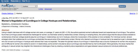 NCBI ROFL: Women’s negotiation of cunnilingus in college hookups and relationships. | Discoblog | Discover Magazine | Science News | Scoop.it