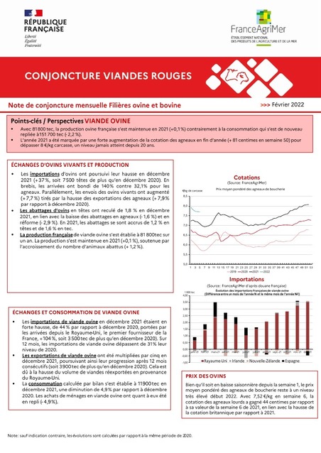 Fili&egrave;res ovine et bovine : note de conjoncture mensuelle FranceAgriMer | Actualit&eacute; B&eacute;tail | Scoop.it