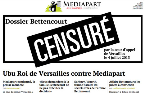Ubu Roi de Versailles contre Mediapart, ou l'affaire Bettencourt censurée par la justice. http://www.mediapart.fr | Epic pics | Scoop.it