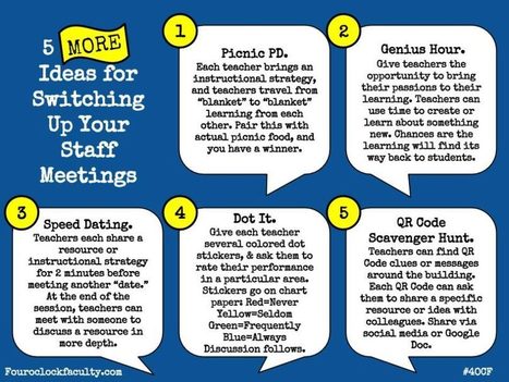 5 MORE Ideas to Switch Up Staff Meetings via #4OCF | Strictly pedagogical | Scoop.it