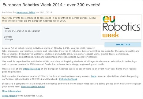 European Robotics Week 2014 - over 300 events! | 21st Century Learning and Teaching | Scoop.it
