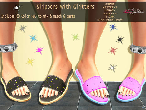 Slippers With Glitter Fatpack Teleport Hub Group Gift by Shana Fashion | Teleport Hub - Second Life Freebies | Second Life Freebies | Scoop.it