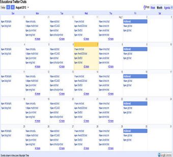 Great list of weekly Twitter Chats | iGeneration - 21st Century Education (Pedagogy & Digital Innovation) | Scoop.it