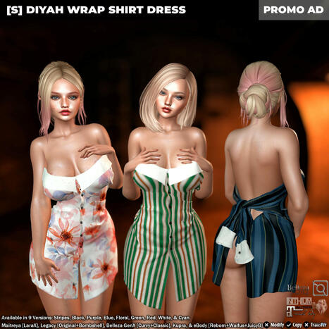 New Release: [S] Diyah Wrap Shirt Dress by [satus Inc] | Teleport Hub - Second Life New Releases / Deals | Second Life Freebies | Scoop.it