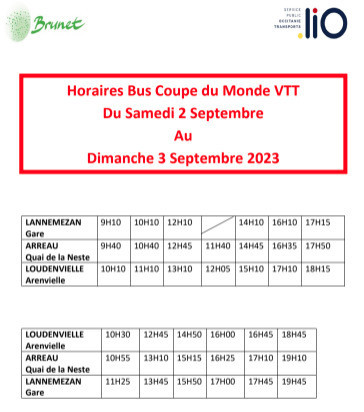 Horaires des bus pour la Coupe du monde de VTT à Loudenvielle | Vallées d'Aure & Louron - Pyrénées | Scoop.it